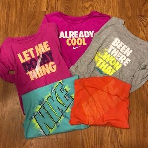 5 girls long sleeve nike shirts